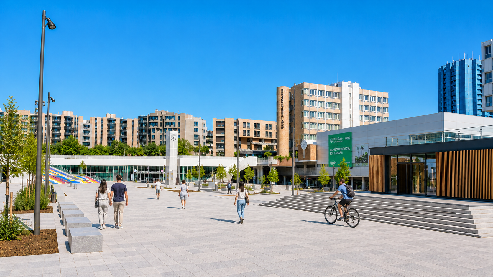Parvis de la gare de Cergy